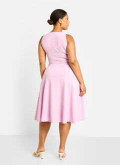 Kamelia Skater Midi Dress - Lilac