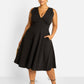 Kamelia Skater Midi Dress - Black
