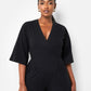 Karma Pleated Wide Leg Jumpsuit - Black