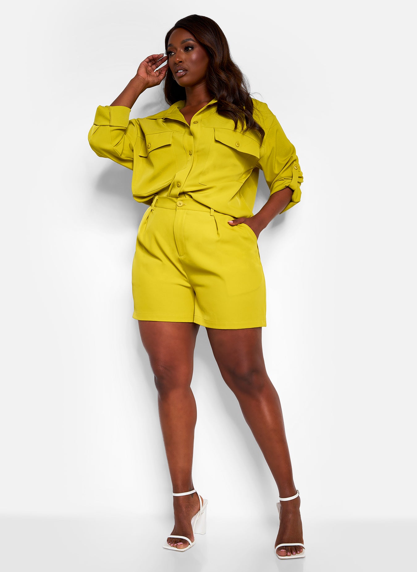 Keep Up Suit Shorts - Chartreuse