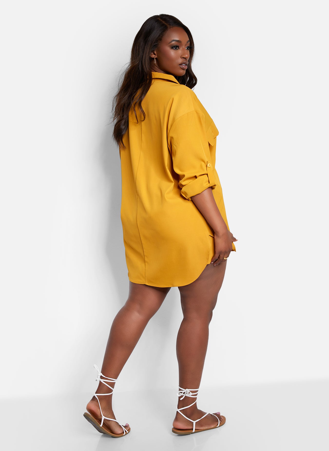 Keep Up Button Down Blouse - Burnt Mustard