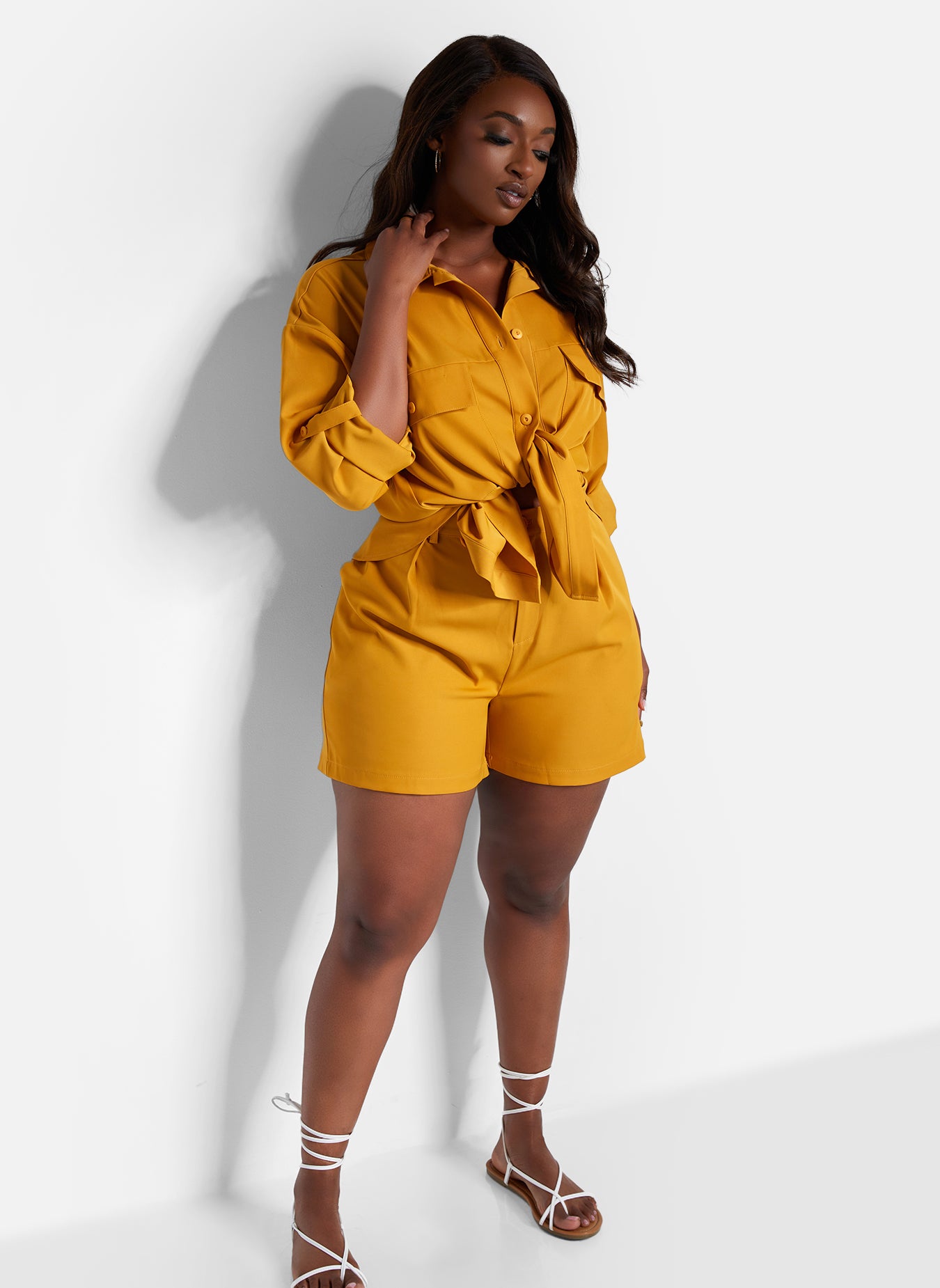 Keep Up Suit Shorts - Burnt Mustard