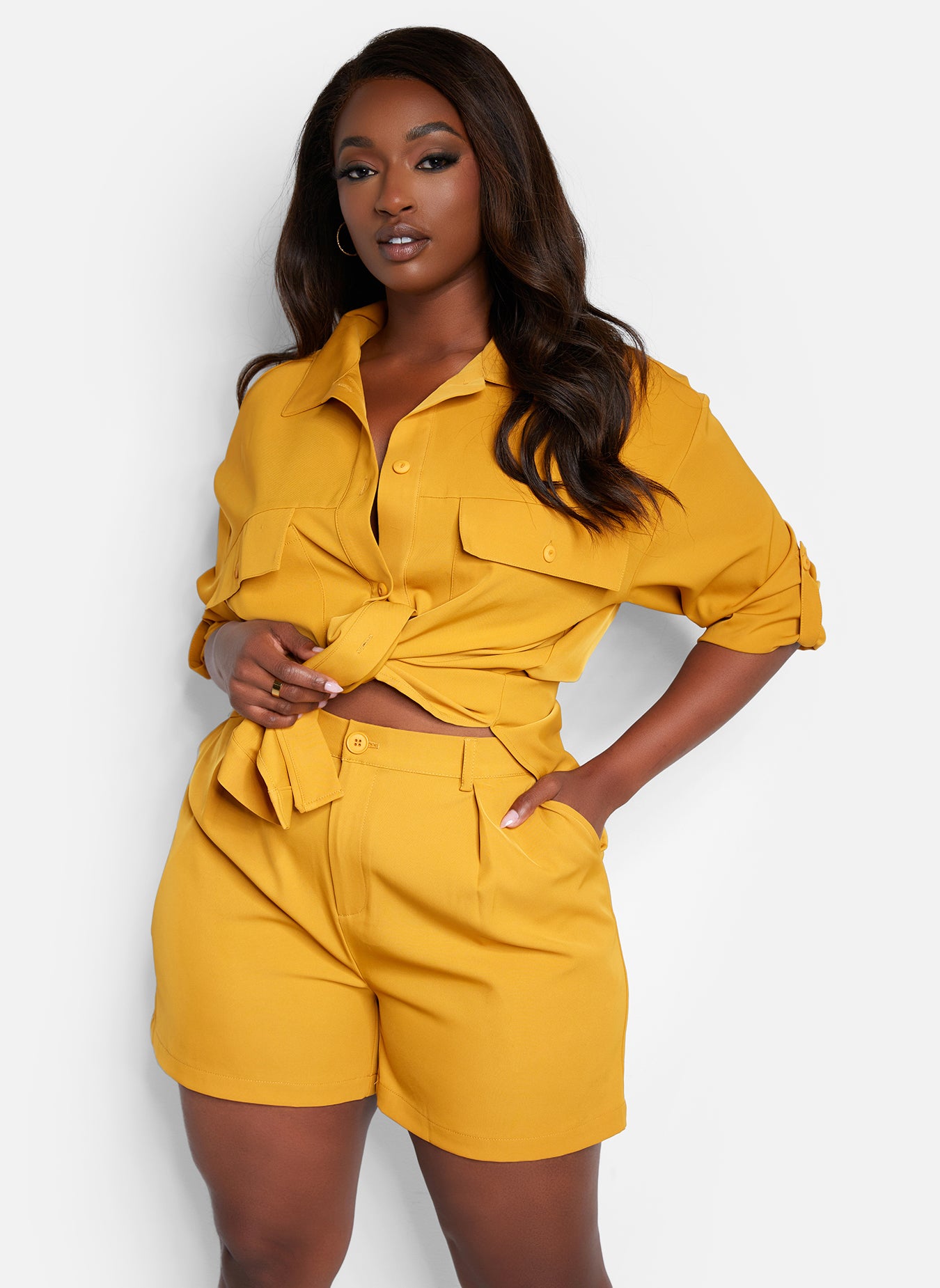 Keep Up Suit Shorts - Burnt Mustard