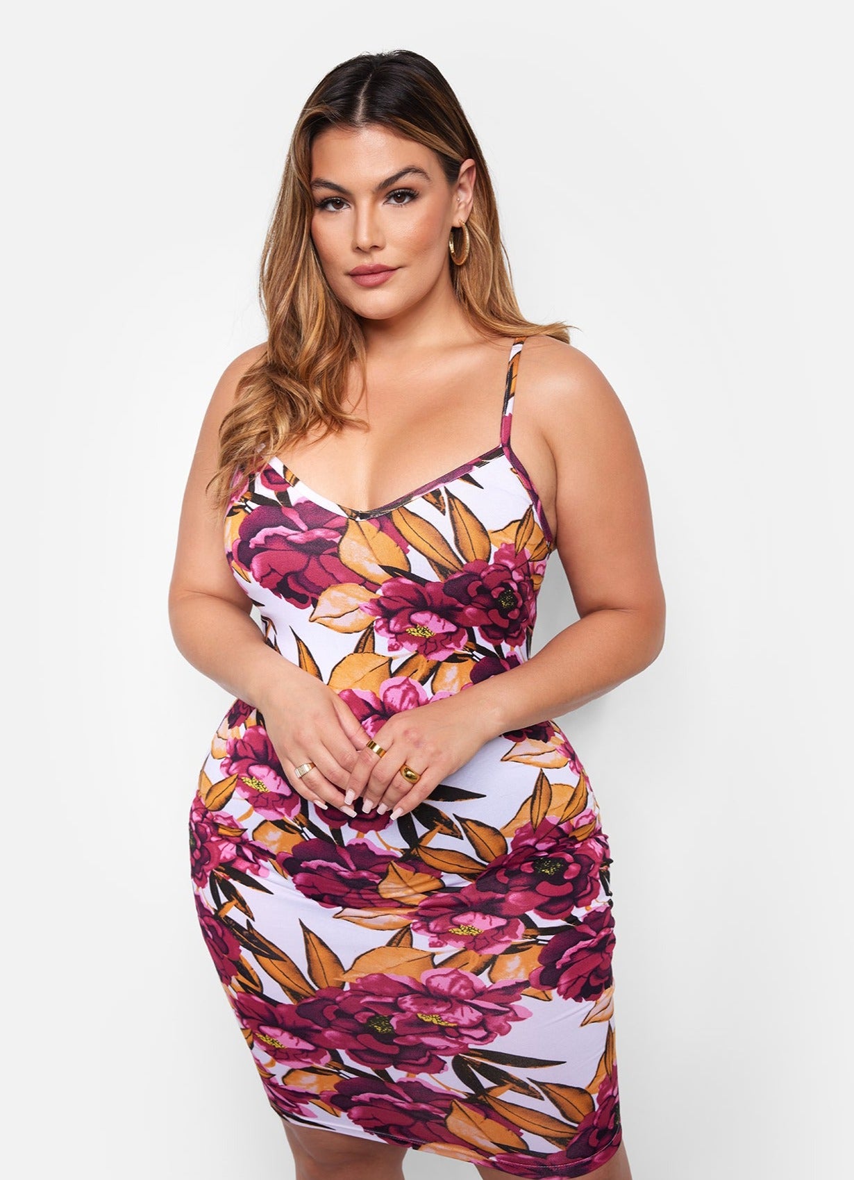 Keke Tropical Print Mini Bodycon Dress