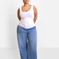 Essential Ribbed Tank Top - White
