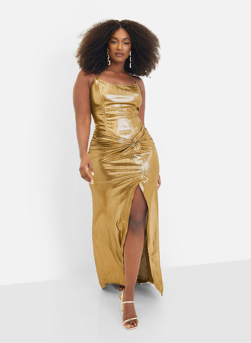 Kimora Metallic Maxi Wrap Skirt