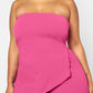 Layla Assymetrical Scuba Top - Pink