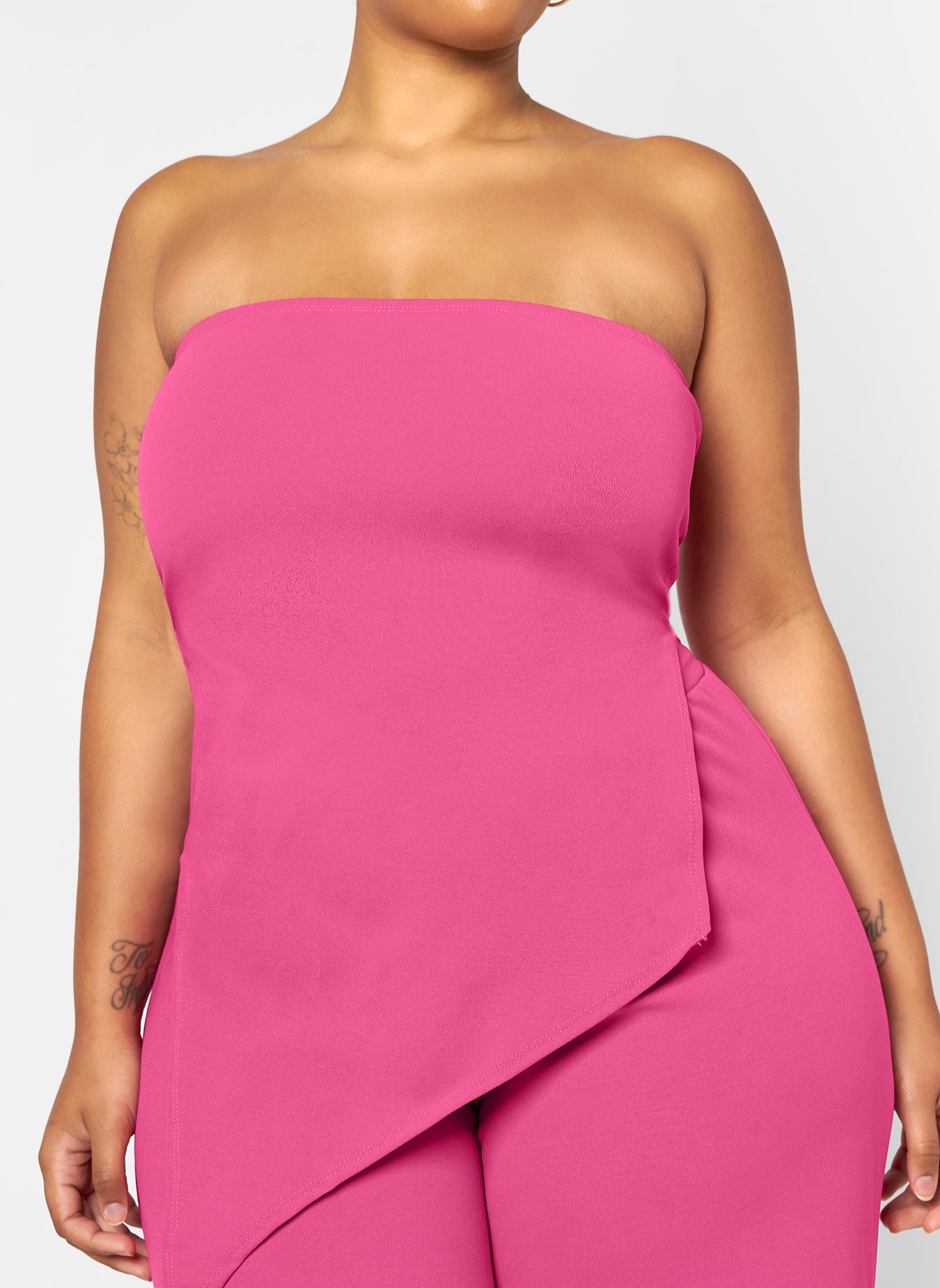 Layla Assymetrical Scuba Top - Pink