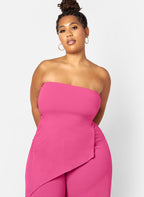 Layla Assymetrical Scuba Top - Pink