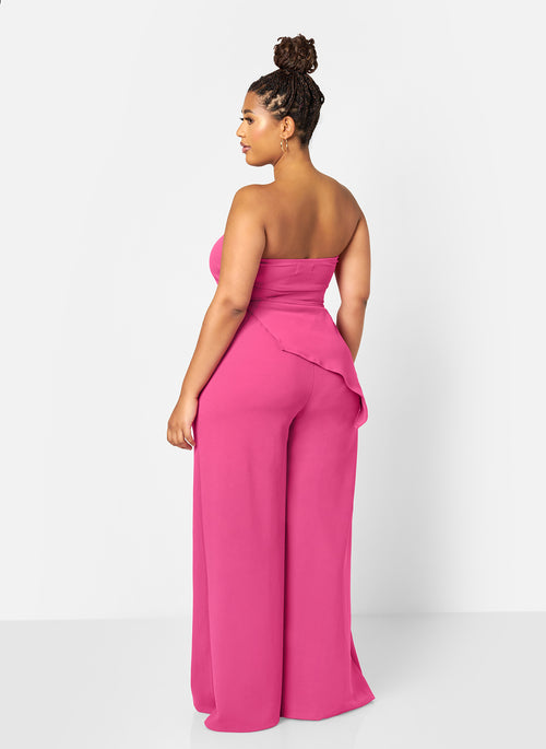 Layla Assymetrical Scuba Top - Pink
