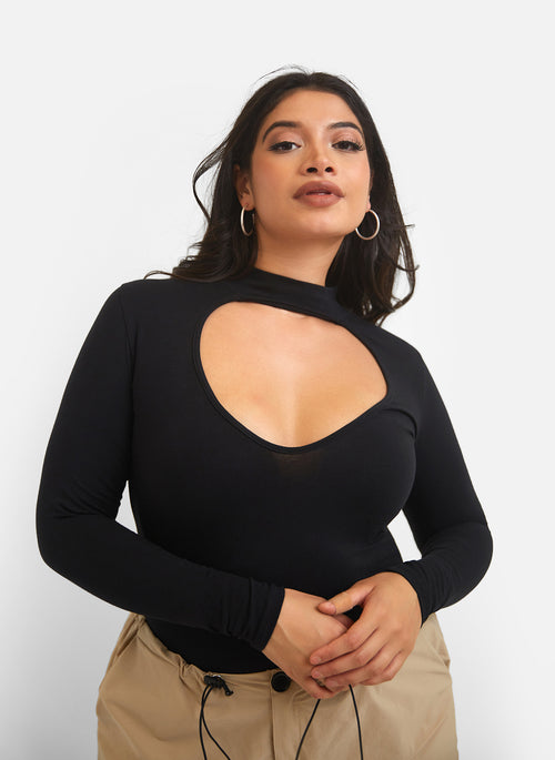 Lie To Me Turtleneck Top - Black