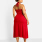 Livia Halter Slip Dress - Red