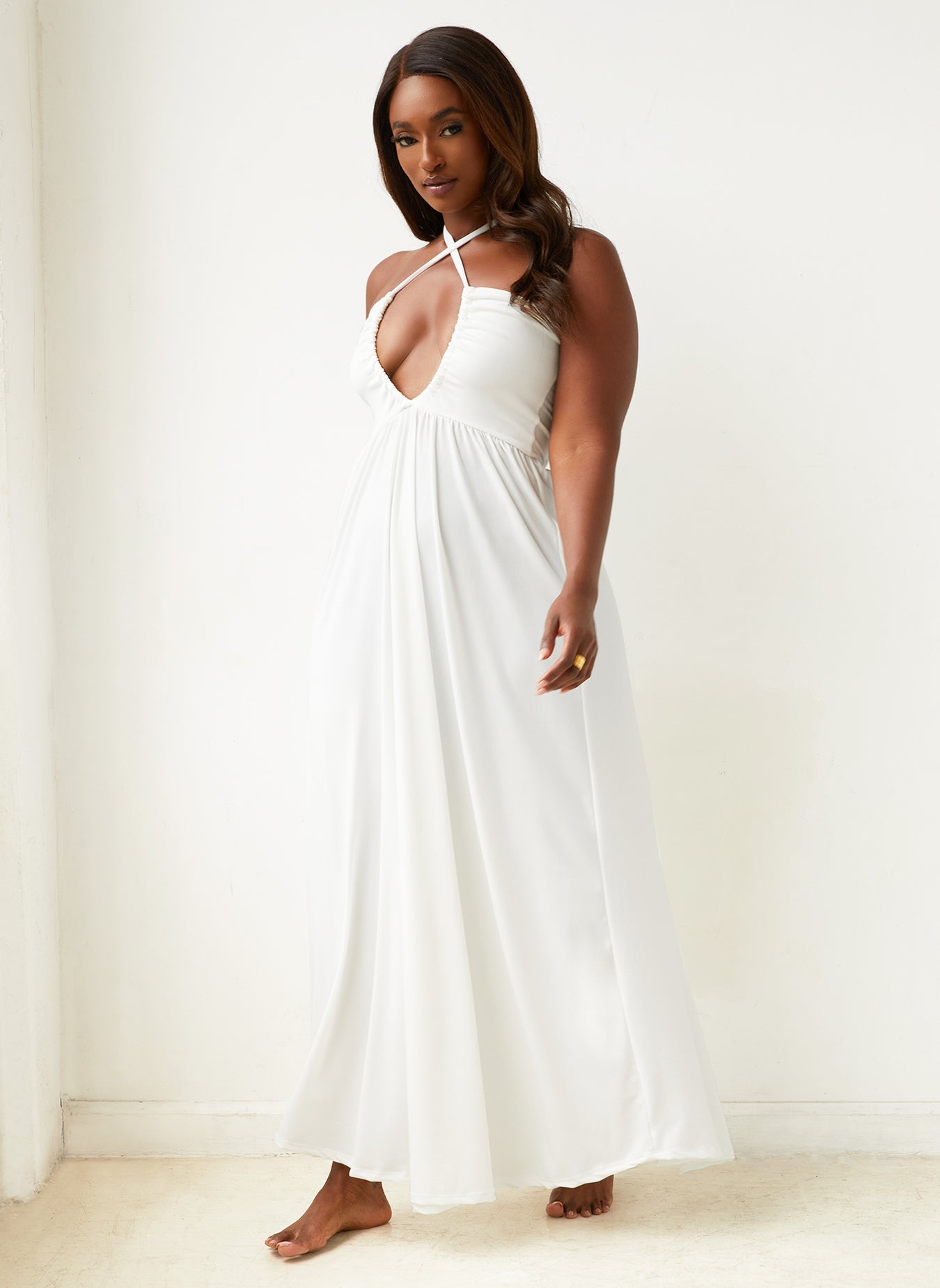 Lottie Halter Neck Maxi A Line Dress