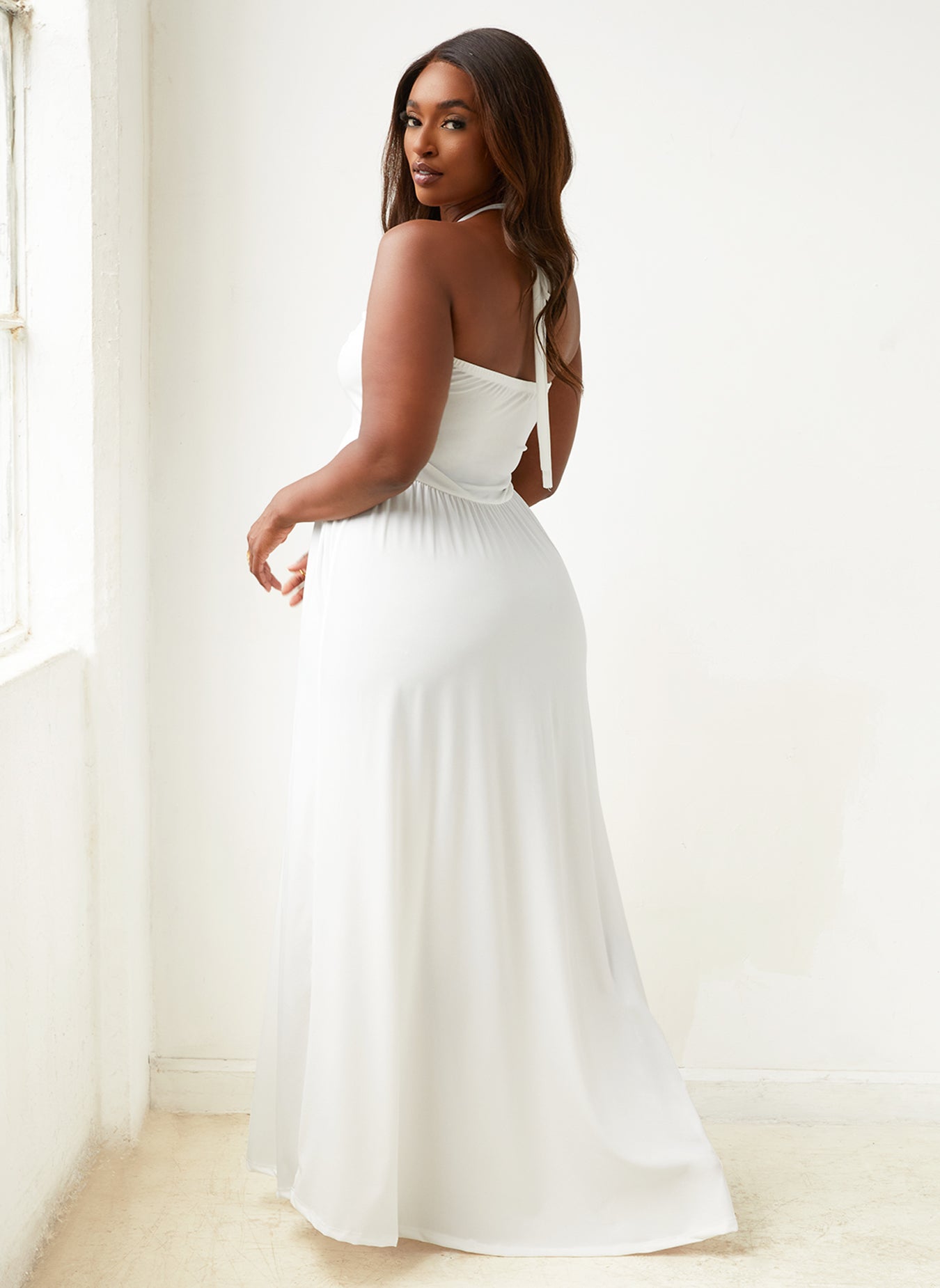 Lottie Halter Neck Maxi A Line Dress