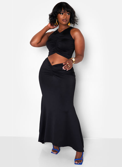 Love Again Low Rise Maxi Bodycon Skirt