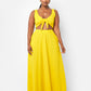 Love Story Crop Top & Maxi Skater Skirt Set - Yellow