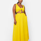 Love Story Crop Top & Maxi Skater Skirt Set - Yellow