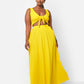 Love Story Crop Top & Maxi Skater Skirt Set - Yellow