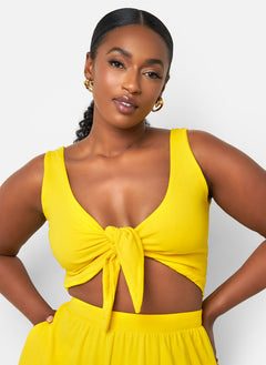 Love Story Crop Top & Maxi Skater Skirt Set - Yellow