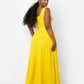 Love Story Crop Top & Maxi Skater Skirt Set - Yellow