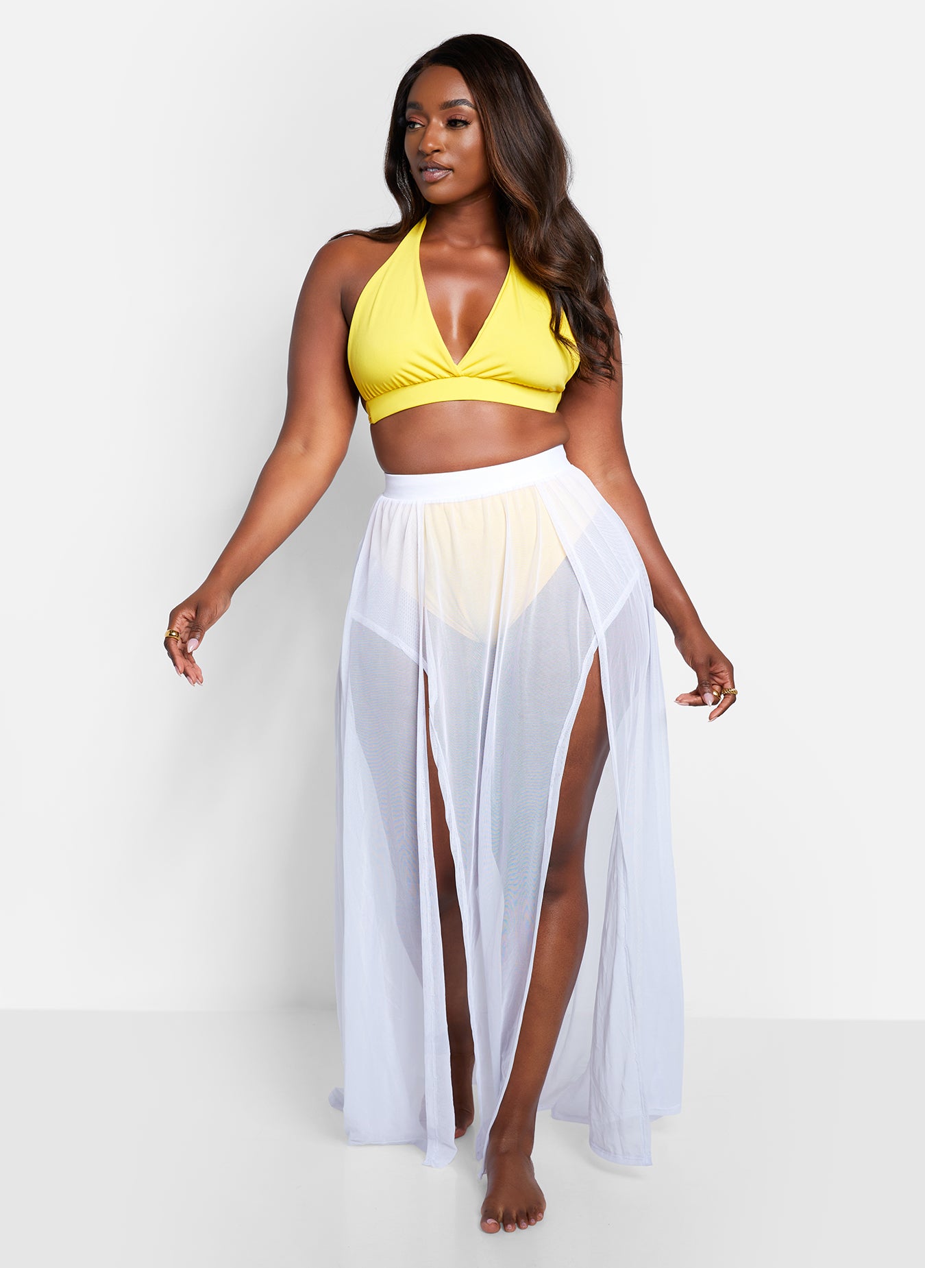 Luz Sheer Maxi Cover Up Skirt - White