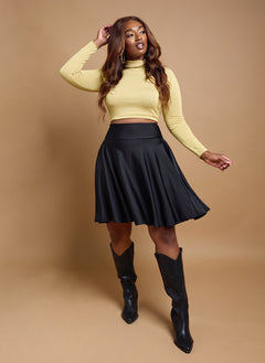 Lynn Lycra Tennis Mini Skirt - Black