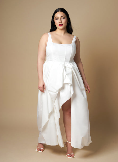 Magnolia Corset Hi Lo Maxi A Line Dress