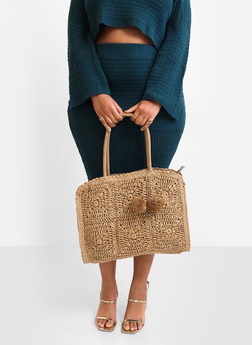 Large Straw Traveler Tote