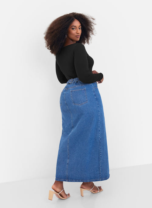 Meadow Denim Maxi Skirt