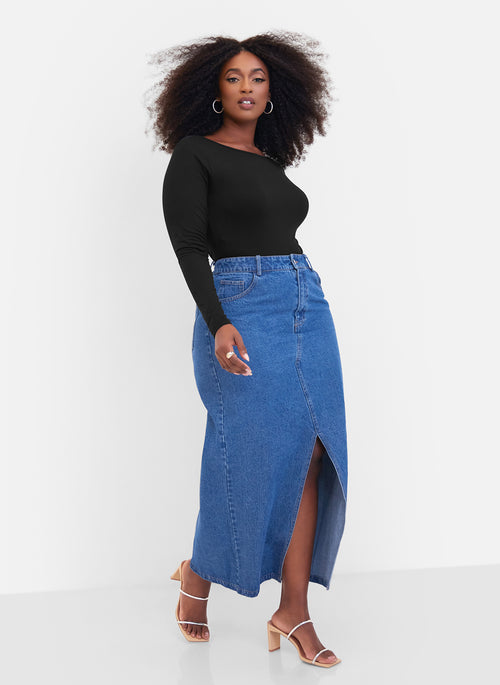 Meadow Denim Maxi Skirt