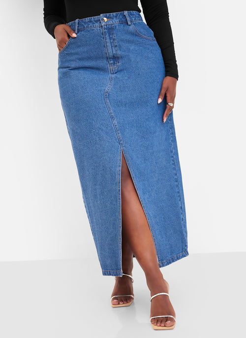 Meadow Denim Maxi Skirt