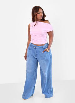 Mimi Slinky Asymmetrical Top - Light Pink