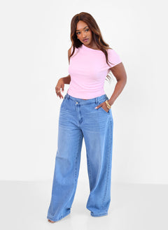 Mimi Slinky Asymmetrical Top - Light Pink