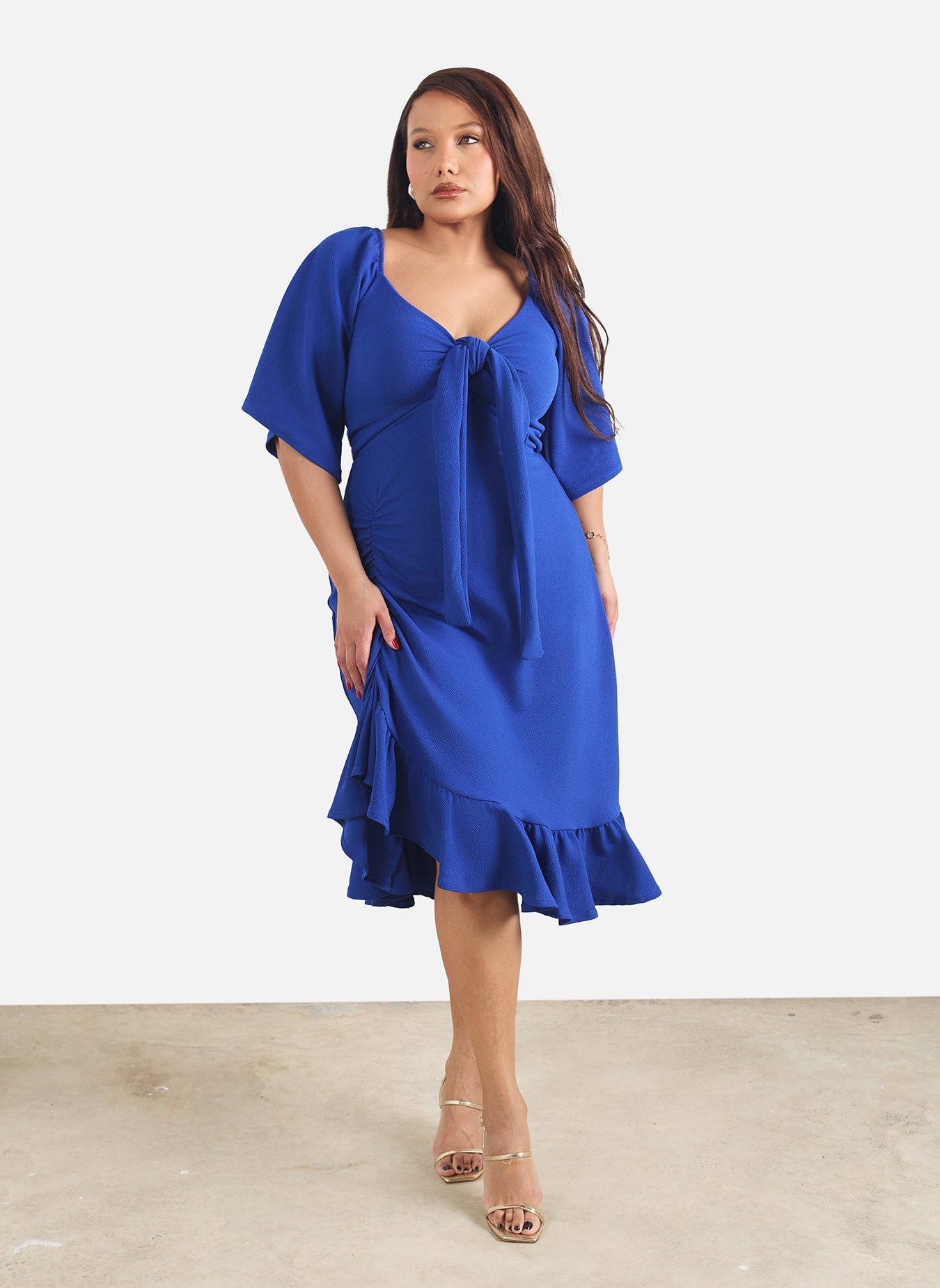 Miriam Ruffled A-Line Midi Dress