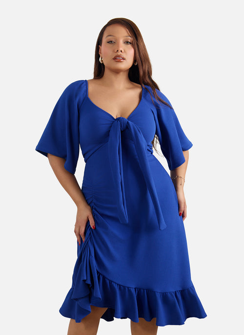 Miriam Ruffled A-Line Midi Dress