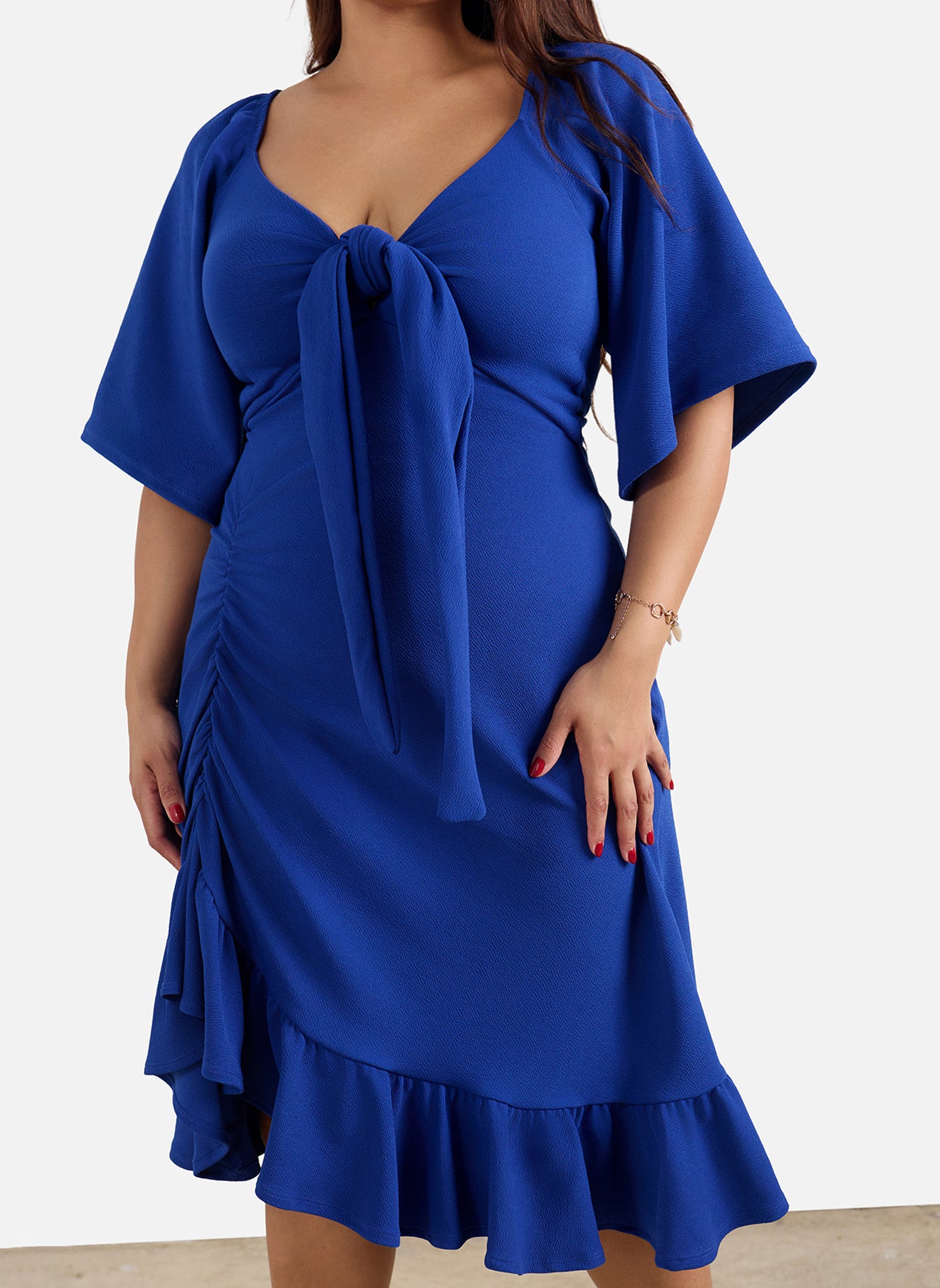 Miriam Ruffled A-Line Midi Dress