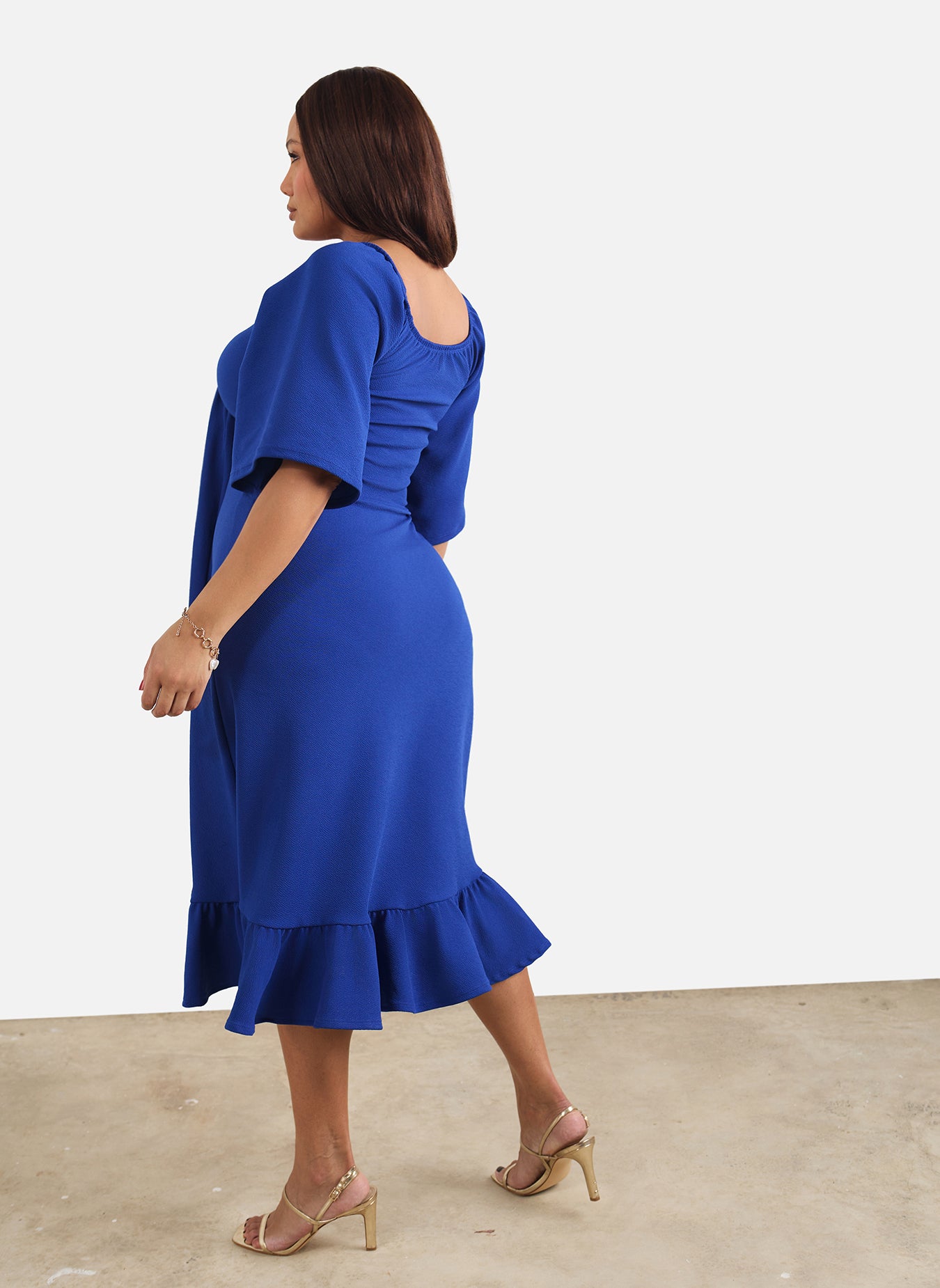 Miriam Ruffled A-Line Midi Dress