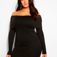 Model Material Over The Shoulder Midi Dress