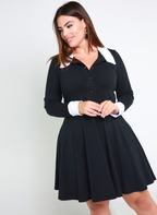 Mrs. Adams Collared Skater Dress