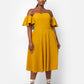 Earned It Textured Skater Midi Dress