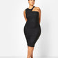 Nieves Textured Cold Shoulder Midi Bodycon Dress