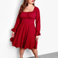 Night To Remember Skater Knee-Length Dress - Burgundy