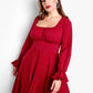 Night To Remember Skater Knee-Length Dress - Burgundy