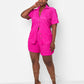 Adriana Textured Wide Leg Shorts - Fuchsia