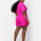 Adriana Textured Button Up Top - Fuchsia