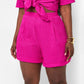 Adriana Textured Wide Leg Shorts - Fuchsia
