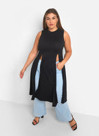 Not Over Me Double Slit Longline Top