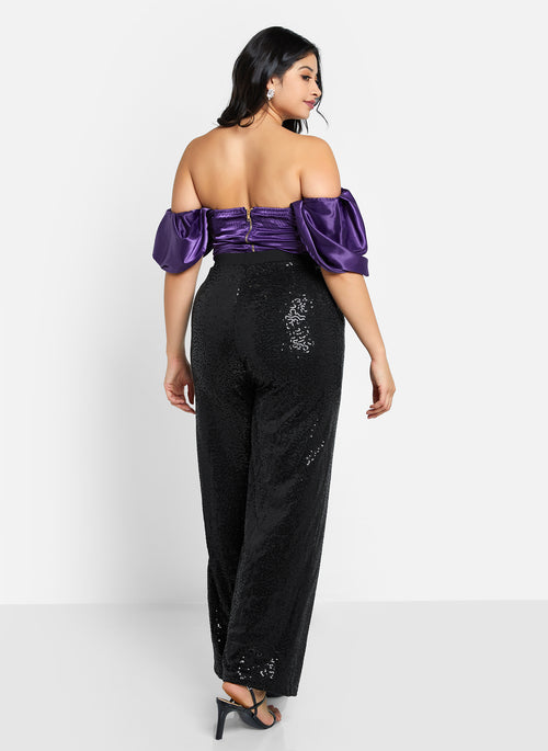 Nyx Sequin Wide Leg Pants