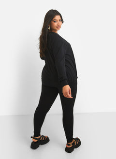 On Read Sweatshirt & Leggings Set - Black