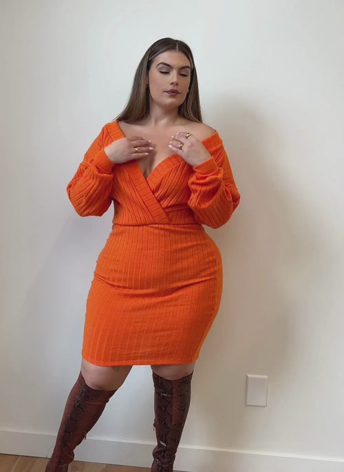 Eve Ribbed Drop Sleeve Mini Bodycon Dress